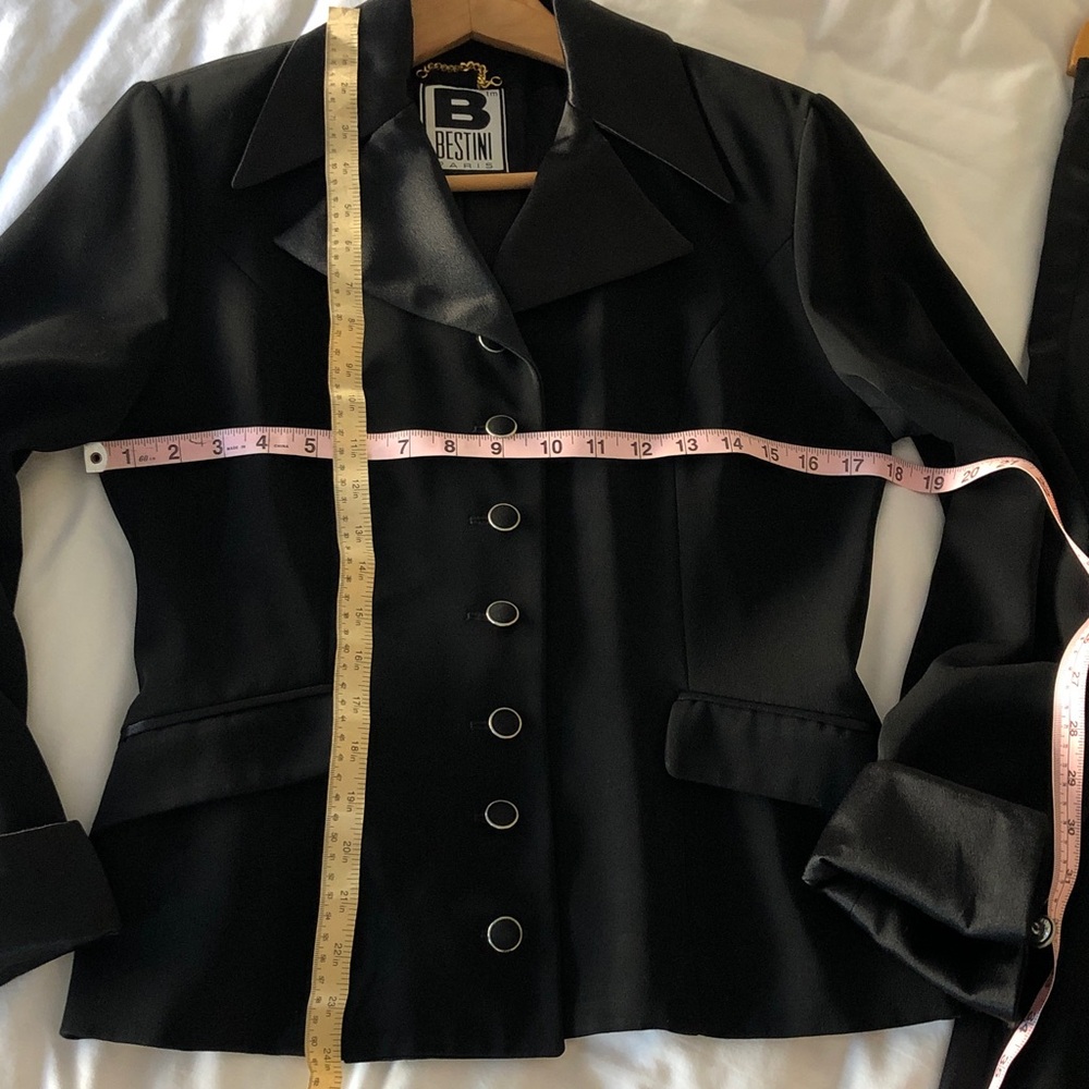 2pc Suit BESTINI PARIS Back To The Office Ready! Tuxedo like lace-up back! Black - Picture 10 of 17